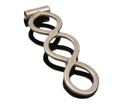 925 Sterling Silver  Vintage Smooth Infinity Loop Open Slide Pendant  PT9746