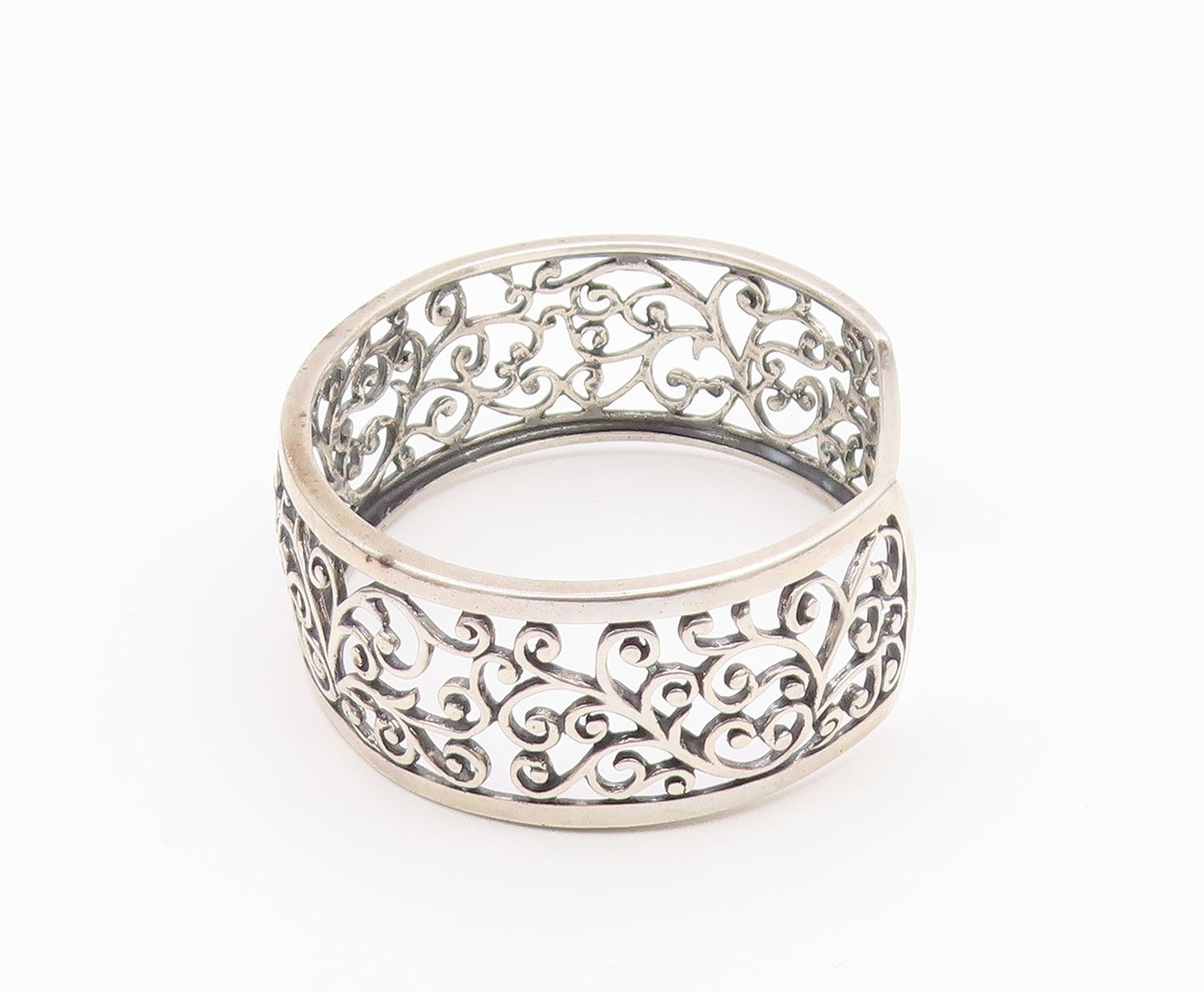 ROSS SIMON 925 Sterling Silver  Vintage Shiny Swirl Vine Cuff Bracelet  BT8859