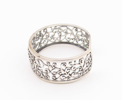 ROSS SIMON 925 Sterling Silver  Vintage Shiny Swirl Vine Cuff Bracelet  BT8859