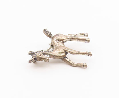 BEAU 925 Sterling Silver Vintage Dainty Horse Motif Animal Brooch Pin BP10014