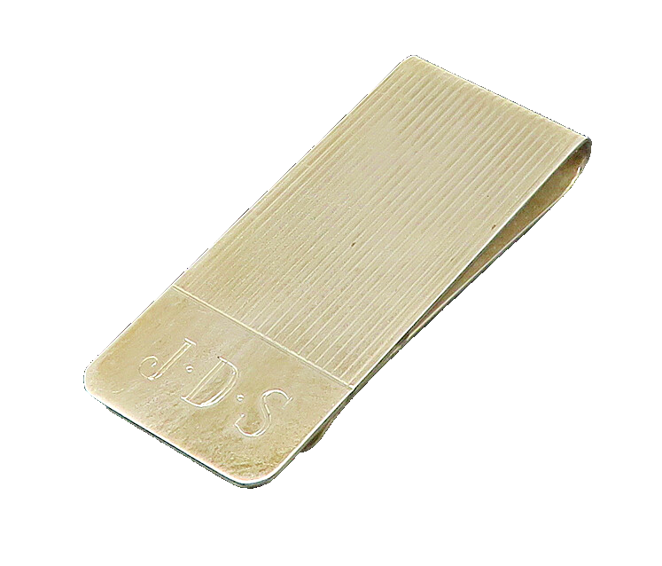 TIFFANY 925 Sterling Silver  Vintage Shiny JDS Initials Money Clip  TR3108