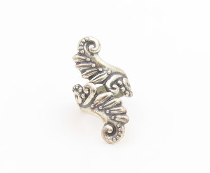 925 Sterling Silver Vintage Ring Classic Carved Feather Wing Wrap  Sz 6  RG36198