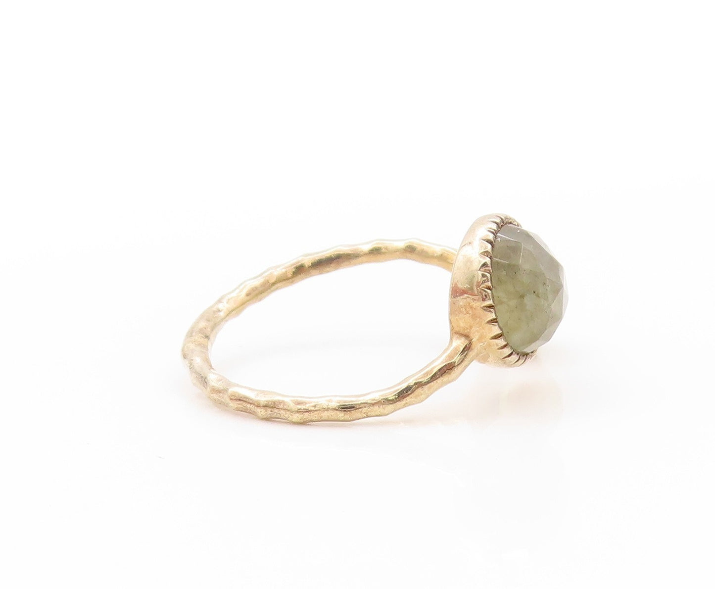 925 Sterling Silver Vintage Ring Gold Plated Round Cut Peridot  Sz 10  RG32916