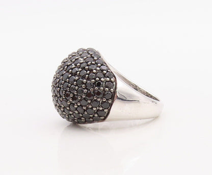 925 Sterling Silver Vintage Ring Minimalist Domed Spinel Inlay  Sz 7  RG30041