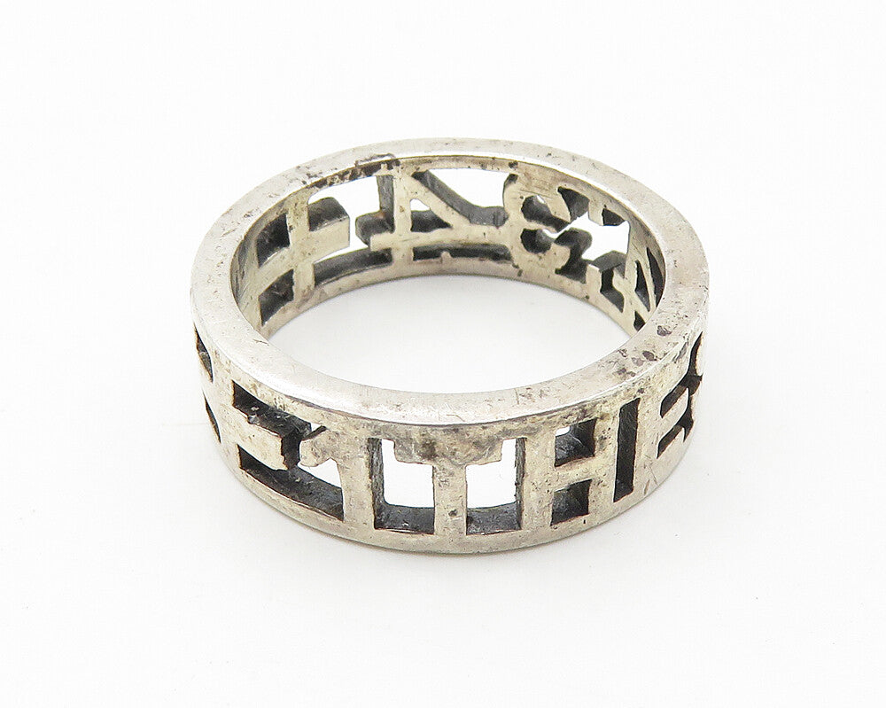 925 Sterling Silver Vintage Thessalonians 4:34 Purity Ring Sz 5.5 RG10618