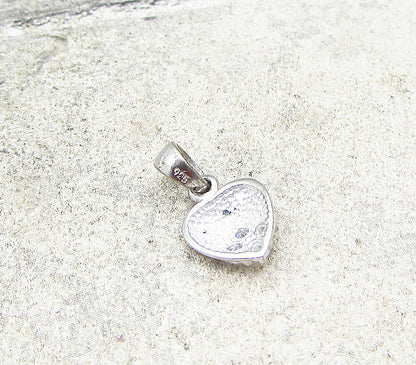 925 Sterling Silver  White Cubic Zirconia Love Heart Pendant  PT1520