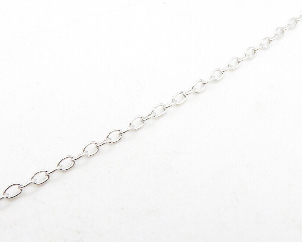 925 Sterling Silver  Genuine Diamond & Pink Topaz Shiny Chain Necklace  NE2066
