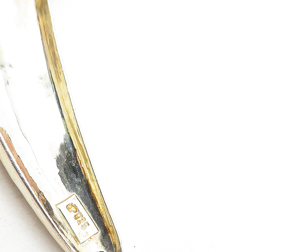 DOUG PAULUS 925 Silver  Vintage Shiny Hammered Detail Chain Necklace  NE1560