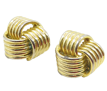925 Sterling Silver  Vintage Gold Plated Knotted Non Pierce Earrings  EG4638