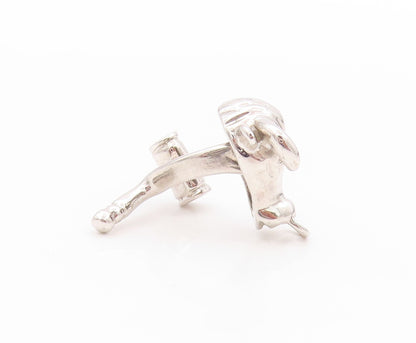 925 Sterling Silver Vintage Cuff Links Bear & Bull Stock Market Trader  TR3942