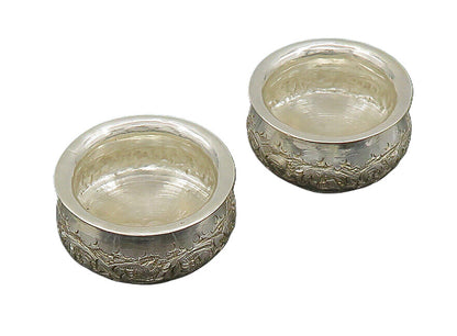 MIDDLE EAST 925 Sterling Silver  Vintage 2 Pcs Petite Trinket Bowls  TR3215