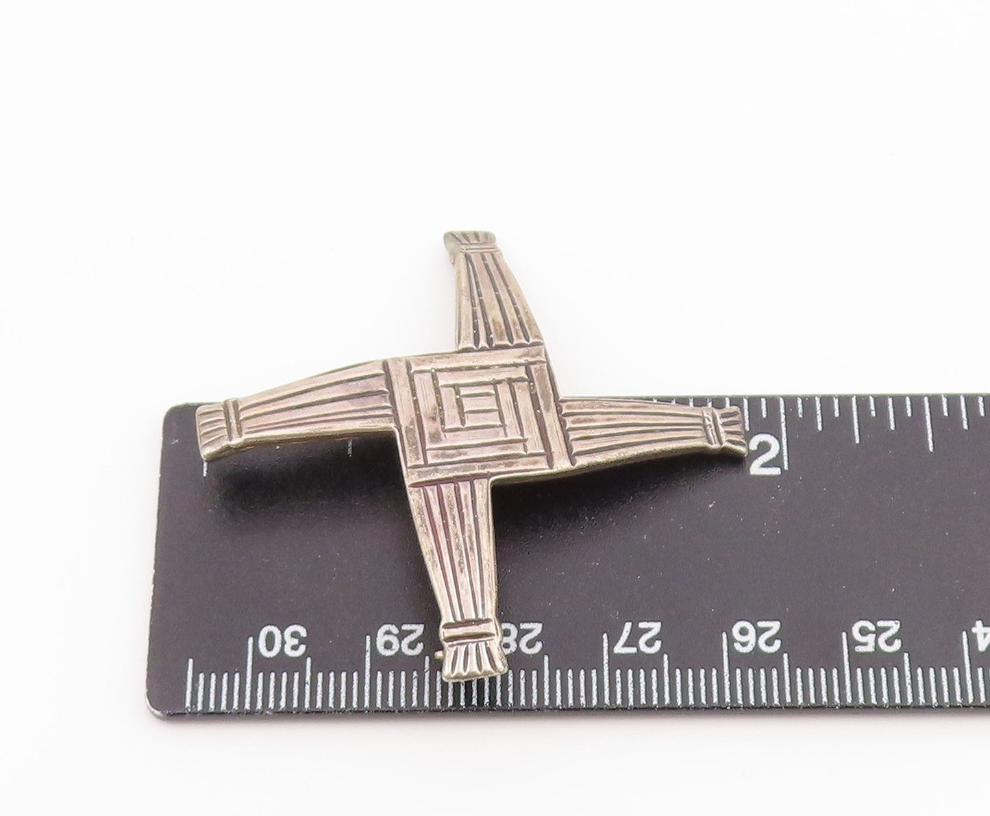 925 Sterling Silver Vintage Brooch Pin Classic Etched St. Brigid's Cross BP12620