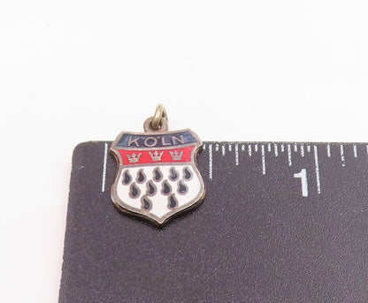 925 Sterling Silver  Vintage Enamel Cologne Germany Souvenir Pendant  PT18524