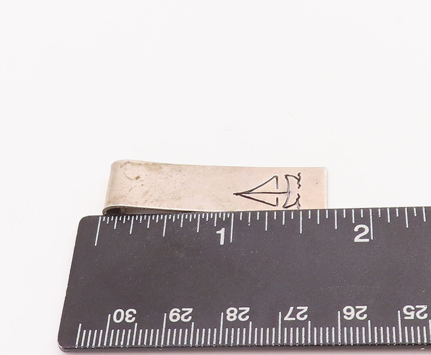 925 Sterling Silver Vintage Pendant Designer Minimalist Etched Boat  PT22871