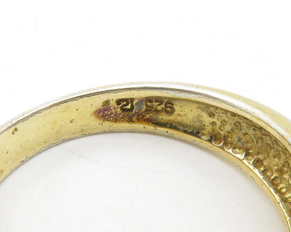 ROSS SIMON 925 Silver  Genuine Diamond Gold Plated Band Ring Sz 9  RG13316