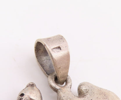 925 Sterling Silver Vintage Pendant Solid Camel With Double Hump Charm  PT25507