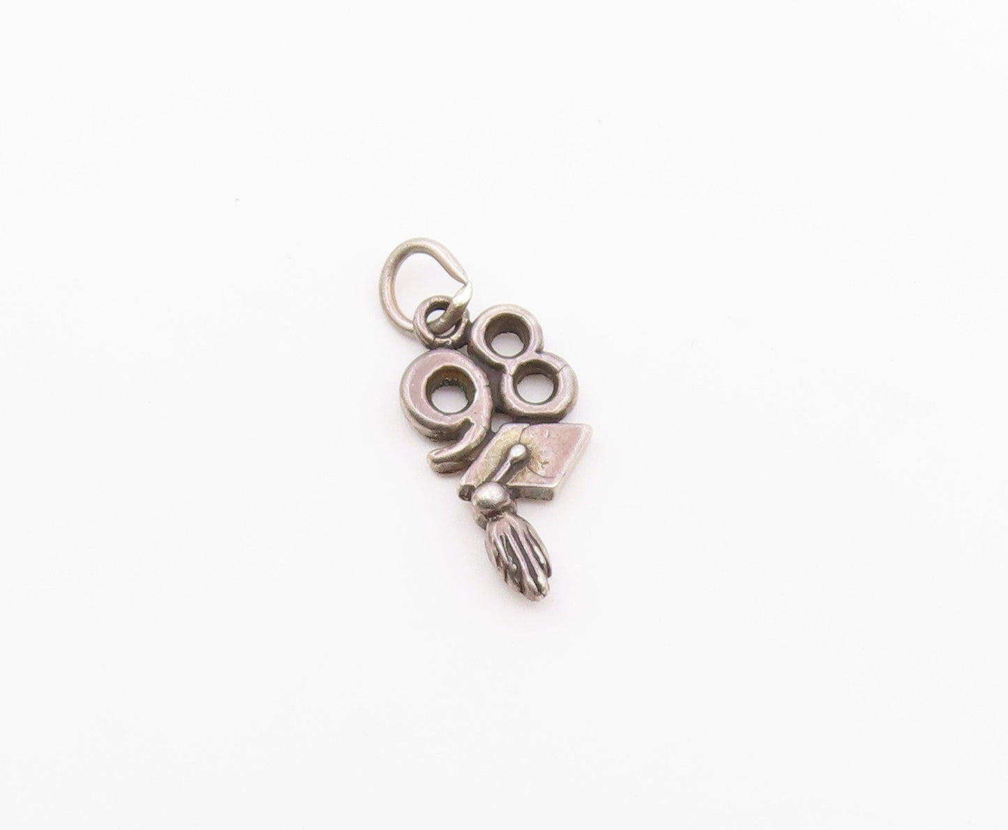 925 Sterling Silver  Vintage 98 Graduation Charm Pendant  PT1925