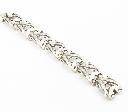 J. SOTELO 925 Sterling Silver  Vintage Chiseled Hinge Chain Bracelet  BT5855