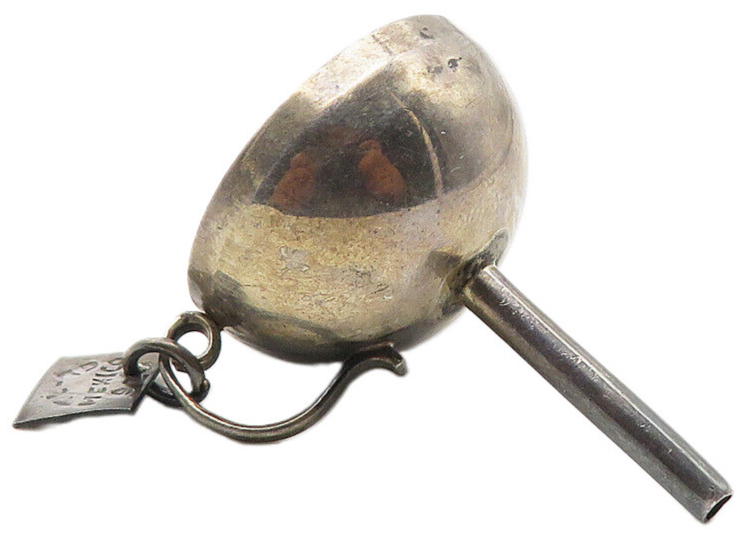 MEXICO 925 Sterling Silver  Vintage Oxidized Smooth Dome Trinket  TR1834