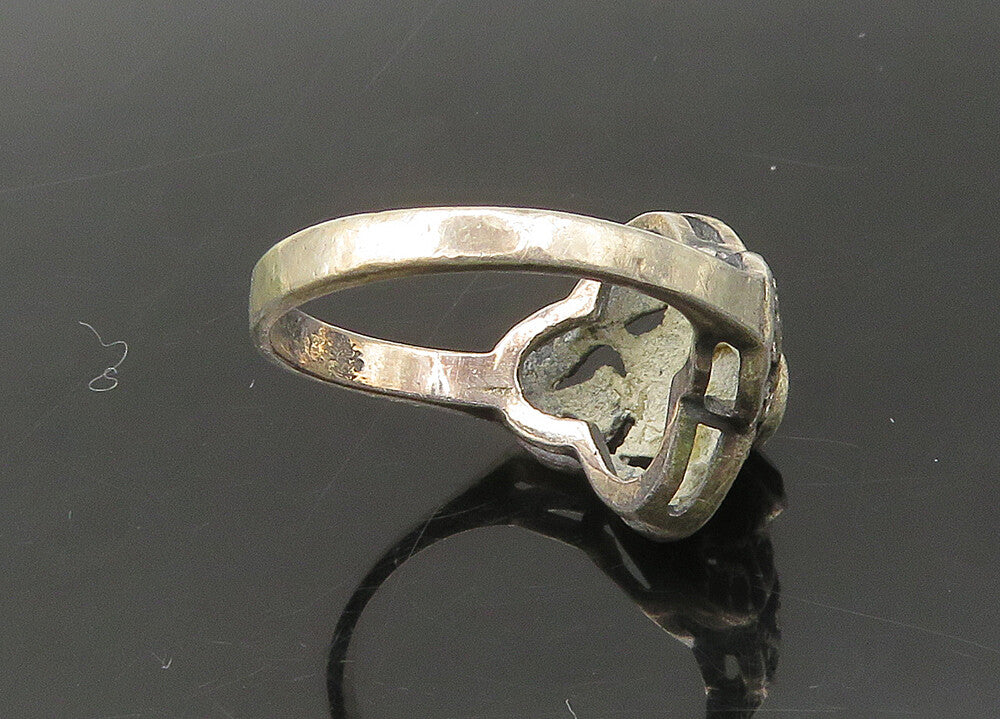 925 Sterling Silver  Vintage Amethyst Flower Dome Band Ring Sz 6  RG22065