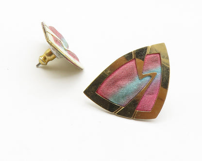 DESIGNER 925 Silver  Vintage Gold Plated Fabric Detail Drop Earrings  EG7251