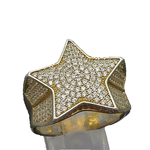 925 Silver   Vintage Cubic Zirconia Star Large Cocktail Ring Sz 12  RG22878