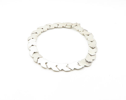 DEZAN 925 Silver  Vintage Heavy Dark Tone Hinge X Link Chain Necklace  NE2999