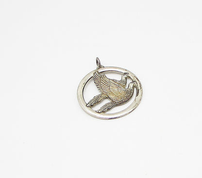 WALLACE 925 Sterling Silver  Vintage Peace On Earth Drop Pendant  PT2340