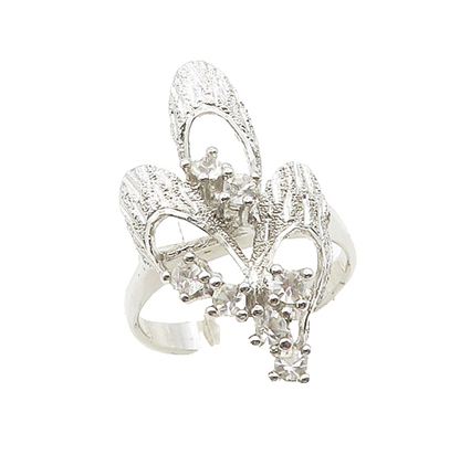 925 Sterling Silver  Vintage Topaz Floral Motif Cocktail Ring Sz 6.5  RG19480