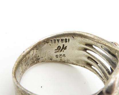 HAGIT GORALI ISRAEL 925 Silver  Vintage Split Shank Band Ring Sz 8  RG18161