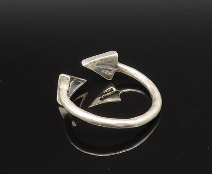 SATYA 925 Silver Vintage Engraved Single Topaz Triangle Ring Sz 7 RG25718