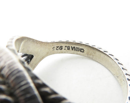 925 Sterling Silver  Vintage Golden Pearl Dome Cocktail Ring Sz 6.5  RG19768