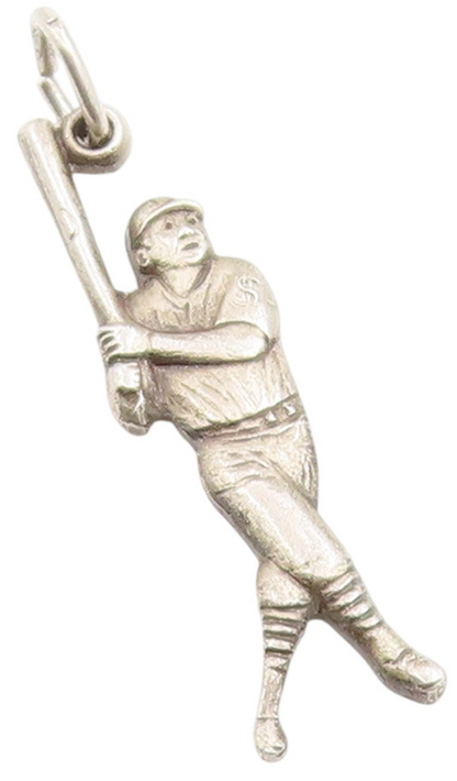 925 Sterling Silver Vintage Pendant Babe Ruth Baseball 60th Home Run  PT25266