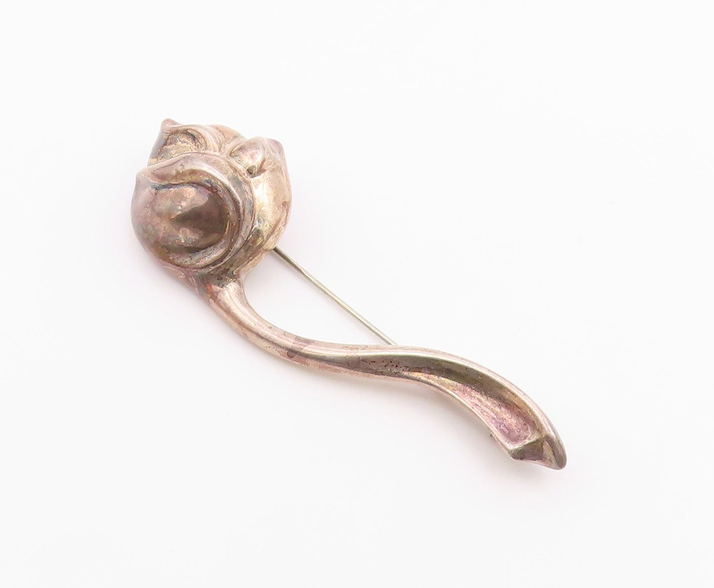 JONDELL SPAIN 925 Sterling Silver  Vintage Single Flower Brooch Pin  BP4182