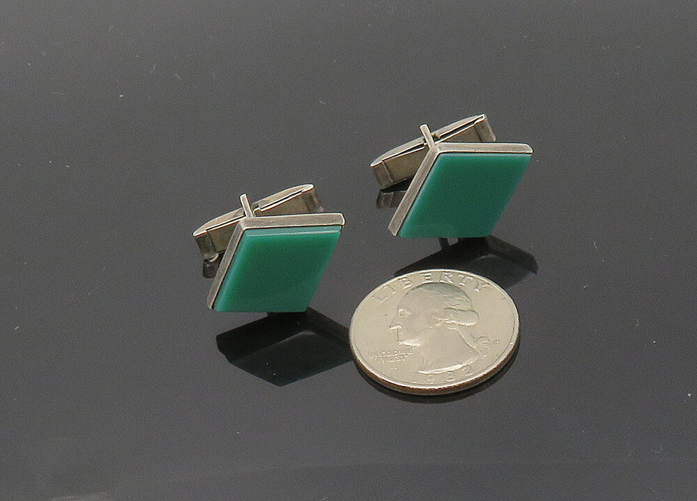 PARRA MEXICO 925 Silver  Vintage Carnelian Diamond Shape Cufflinks  TR2778