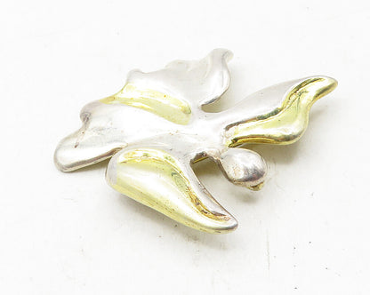 W&S SORENSEN 925 Silver  Vintage Shiny Two Tone Angel Motif Brooch Pin  BP4143