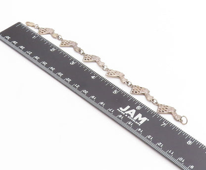 925 Sterling Silver Vintage Bracelet Egyptian Queen Nefertiti Head Link  BT11482