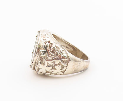 925 Sterling Silver Vintage Ring IRELAND 1966 Eire Hare Coin  Sz 10  RG36469