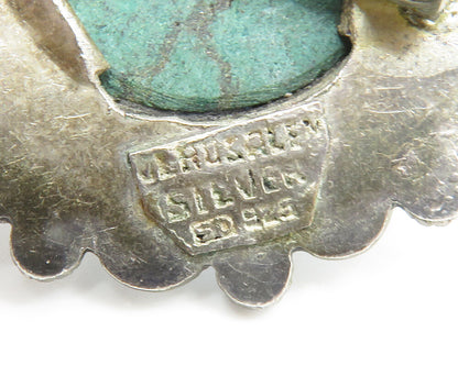 ISRAEL 925 Sterling Silver  Vintage Cabochon Eilat Stone Brooch Pin  BP5747