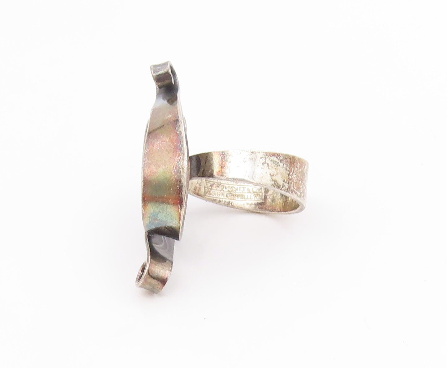 925 Sterling Silver Vintage Ring GRANIT FINLAND Swirly Curve Band  Sz 6  RG34450