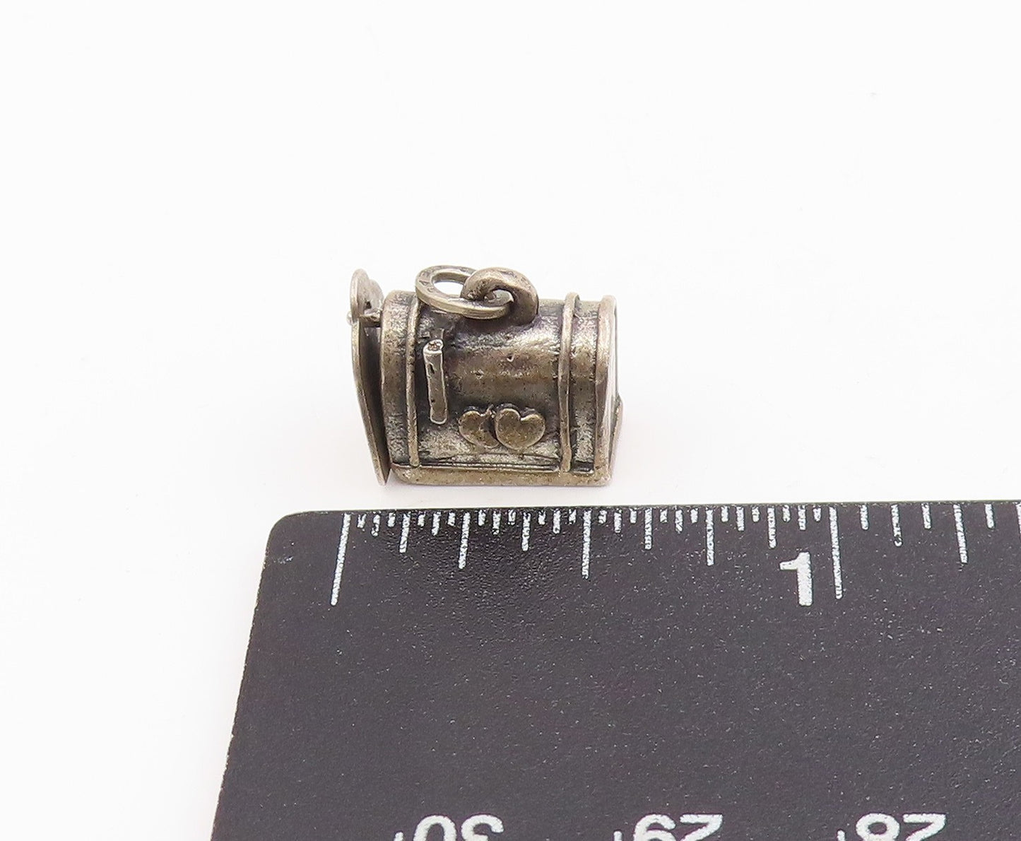 925 Sterling Silver Vintage Pendant BEAU Miniature US Mail Box Charm  PT25778