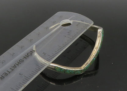 ZUNI NAVAJO 925 Silver  Vintage Inlaid Turquoise Pointed Cuff Bracelet  BT8941