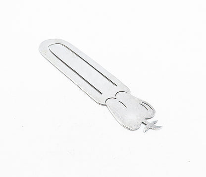 MEXICO 925 Sterling Silver  Vintage Shiny Etched Apple Motif Book Mark  TR1177