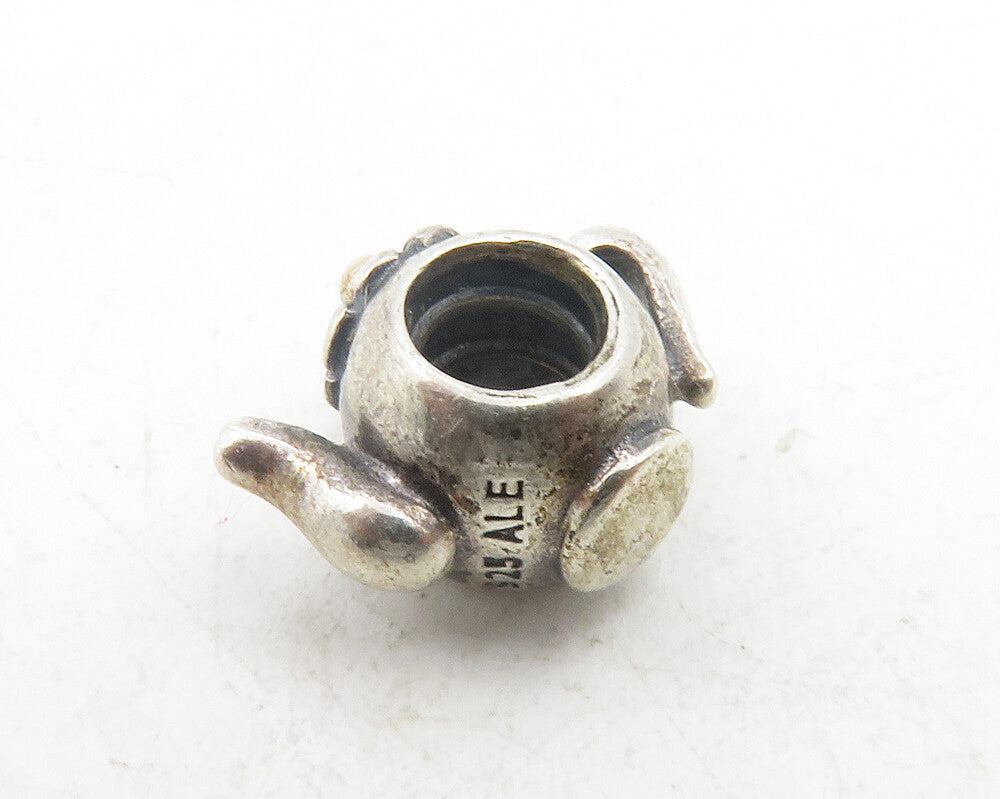 PANDORA 925 Silver 14k Gold Vintage Petite Tea Pot Kettle Slide Pendant  PT9586