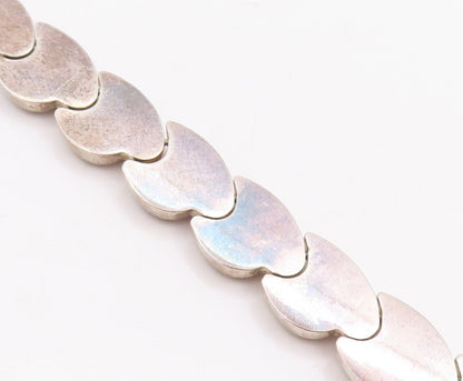 925 Sterling Silver Vintage Bracelet Brutalist Carved Puffed Design  BT10644
