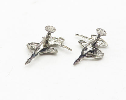 BEAU 925 Sterling Silver  Vintage Ballet Dancer Non Pierce Earrings  EG6181