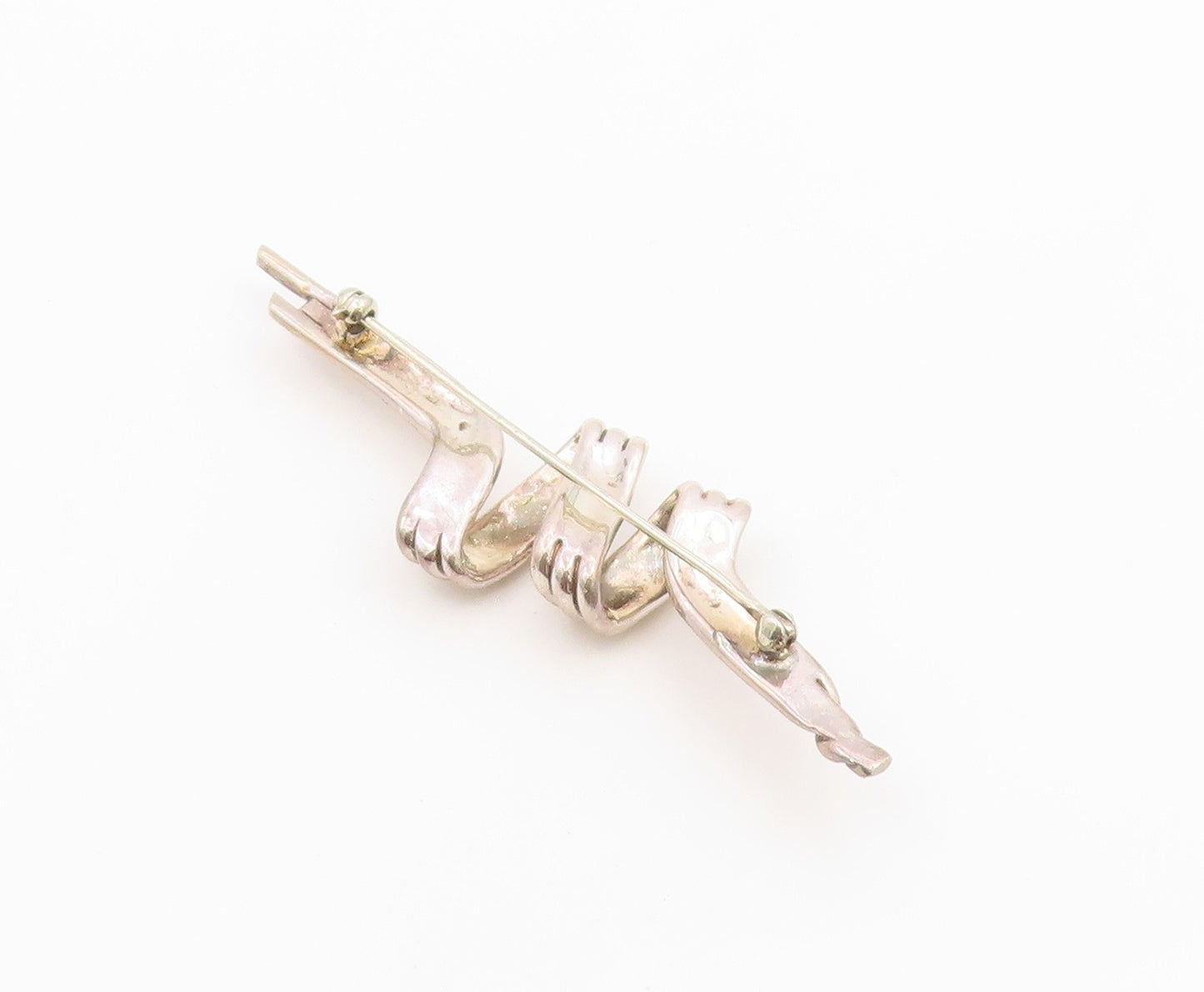 925 Sterling Silver Vintage Brooch Pin Classic Twisted Wire Fluid Wave  BP12613