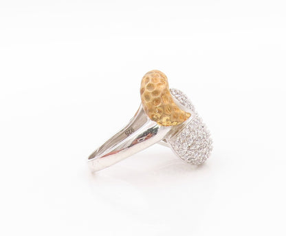 925 Sterling Silver Vintage Ring Modernist Cutout CZ Inlay Heart  Sz 7  RG32455