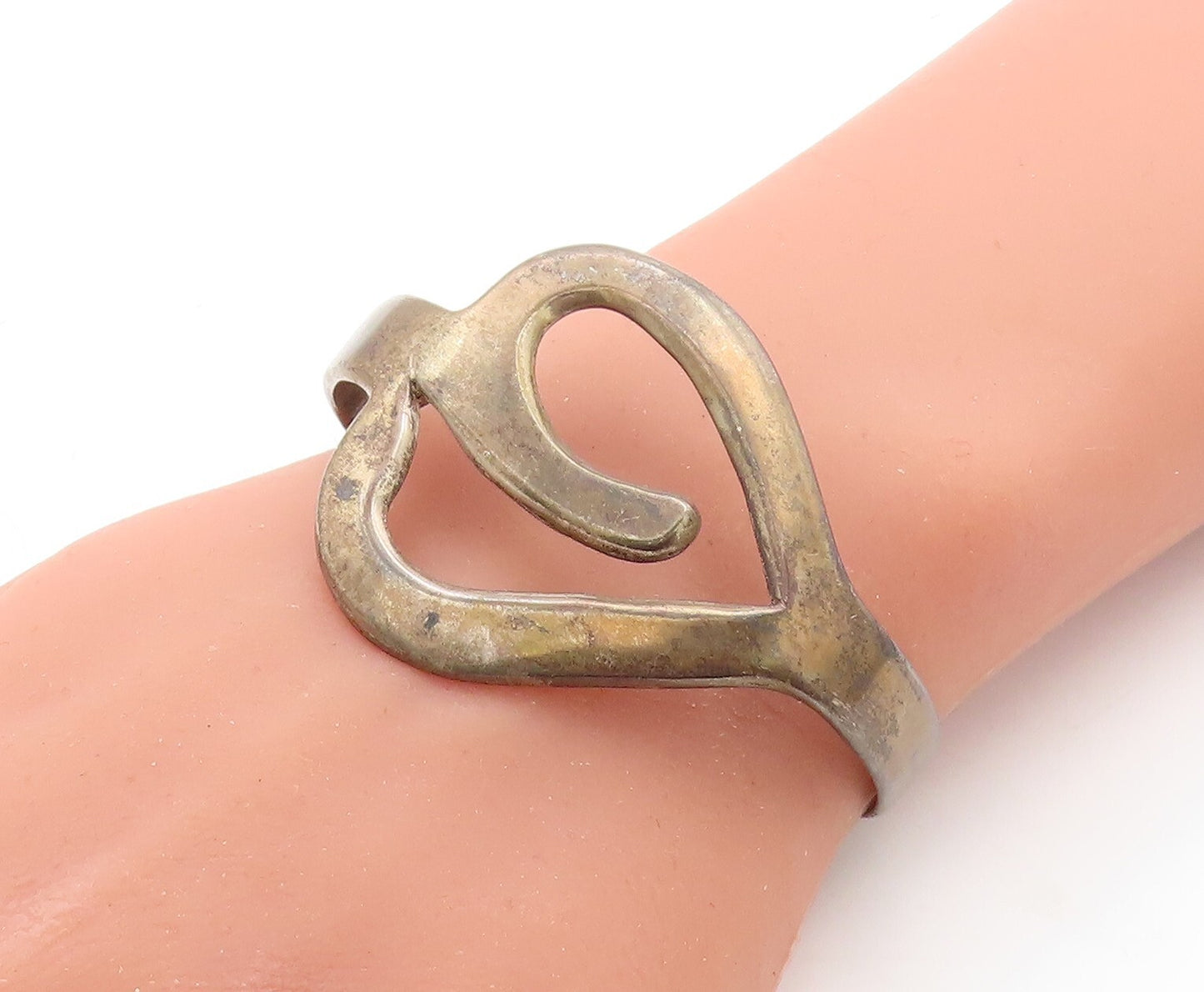 MEXICO 925 Sterling Silver  Vintage Dark Tone Open Design Cuff Bracelet BT1184