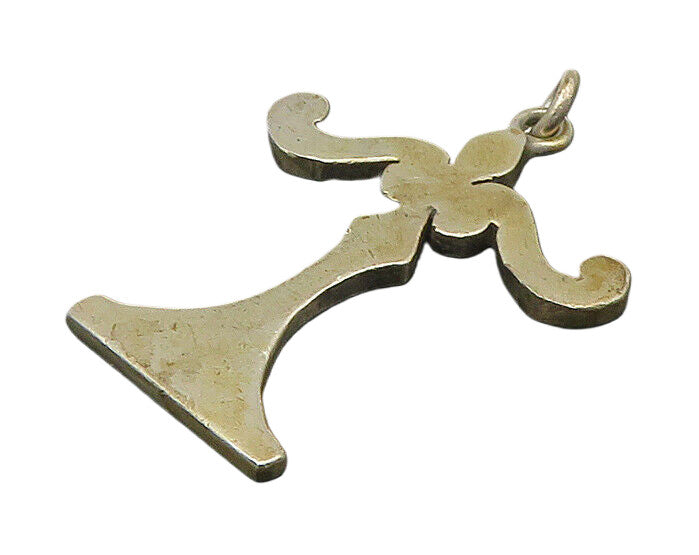 MIDDLE EAST 925 Sterling Silver  Vintage Woman Figure Motif Pendant  PT18854
